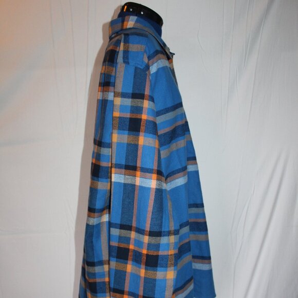 Columbia Mens Large Button Up Pitchstone Heavyweight Flannel Shirt-Bright Indigo - Picture 7 of 10